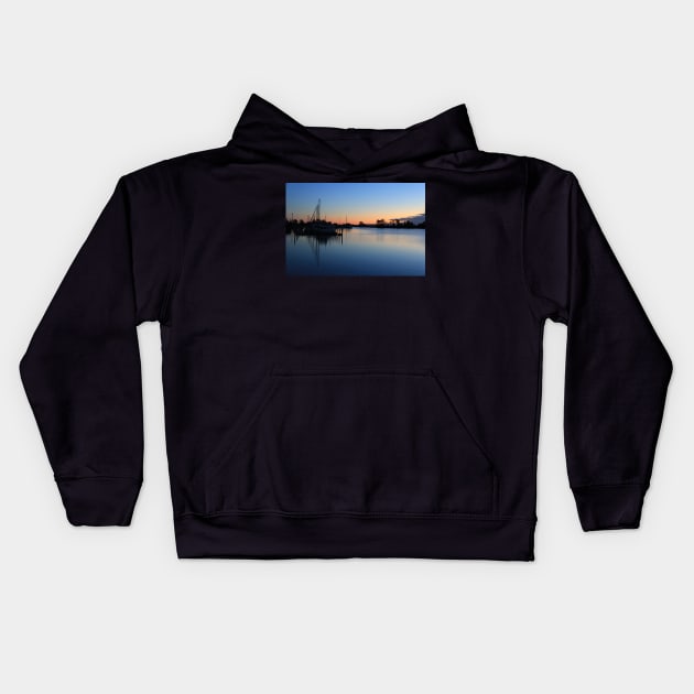 Sunrise at Port of Urbanna Kids Hoodie by tgass